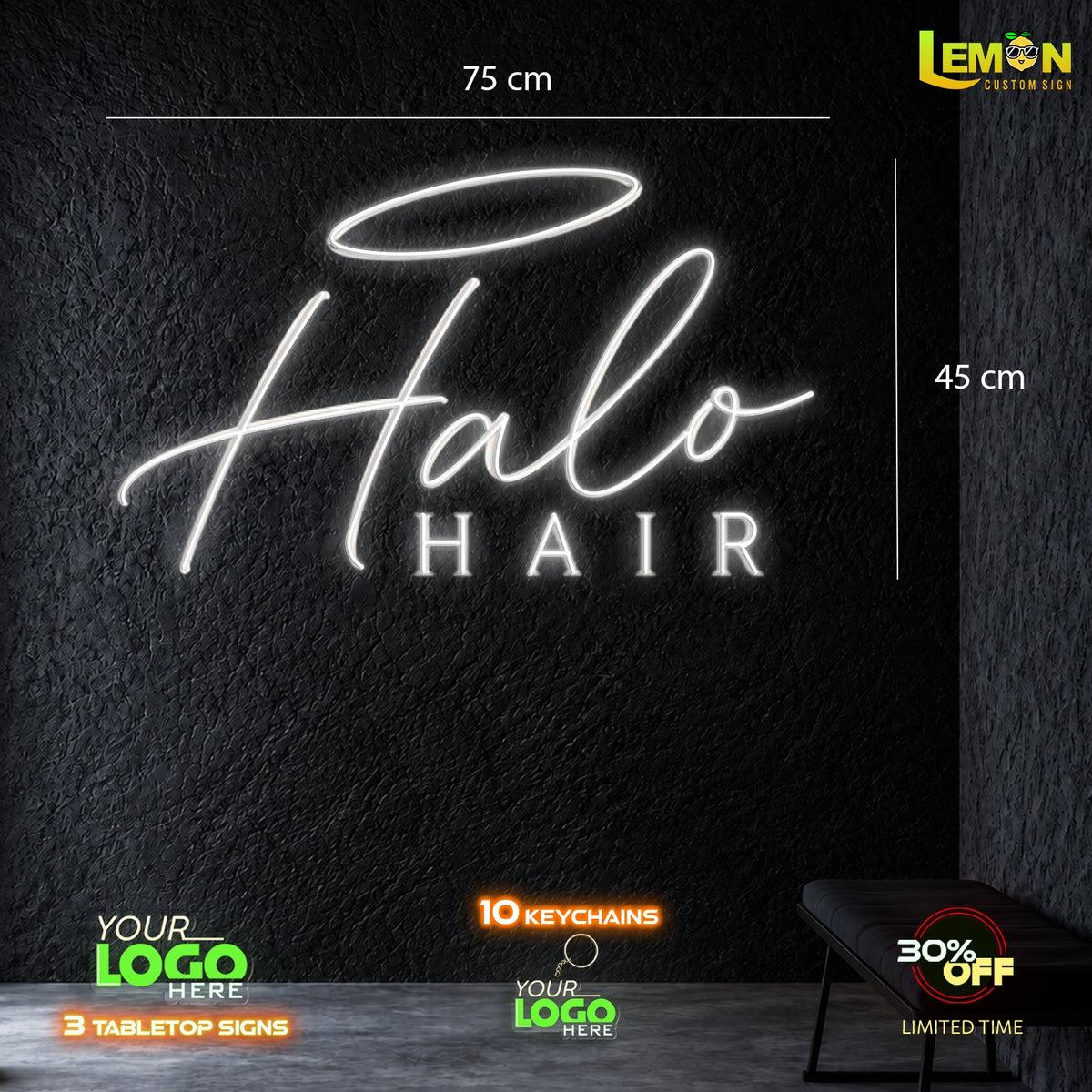 Halo Hair | LED NEON SIGN