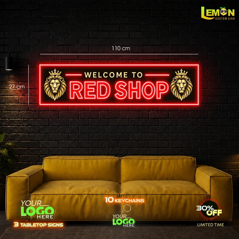 RED SHOP  | LED NEON SIGN (WATERPROOF)