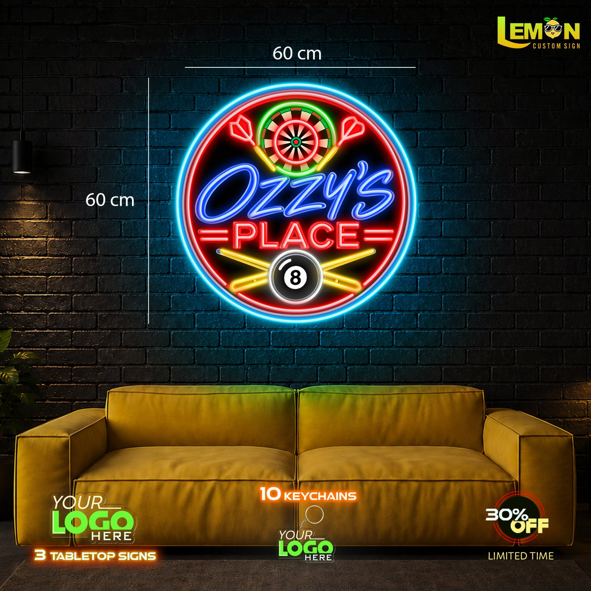 OZZY'S PLACE | LED NEON SIGN (WATERPROOF)