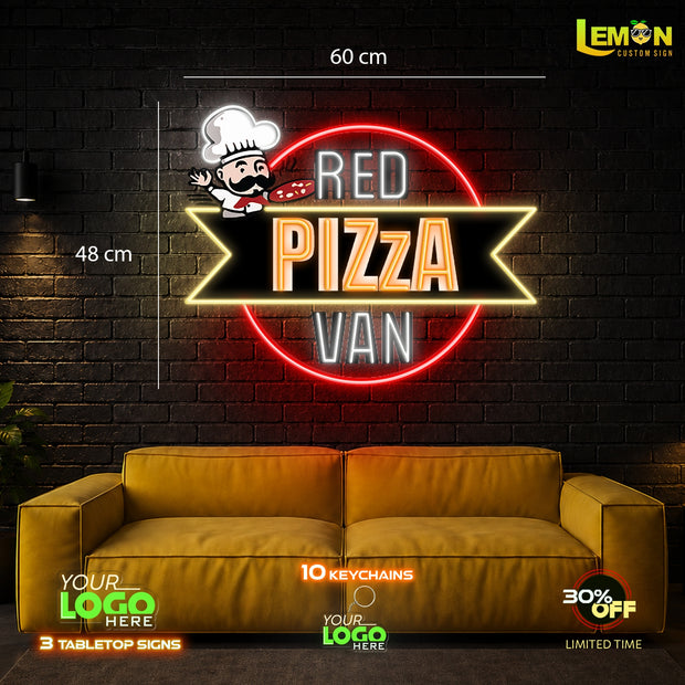 RED PIZZA VAN | LED NEON SIGN