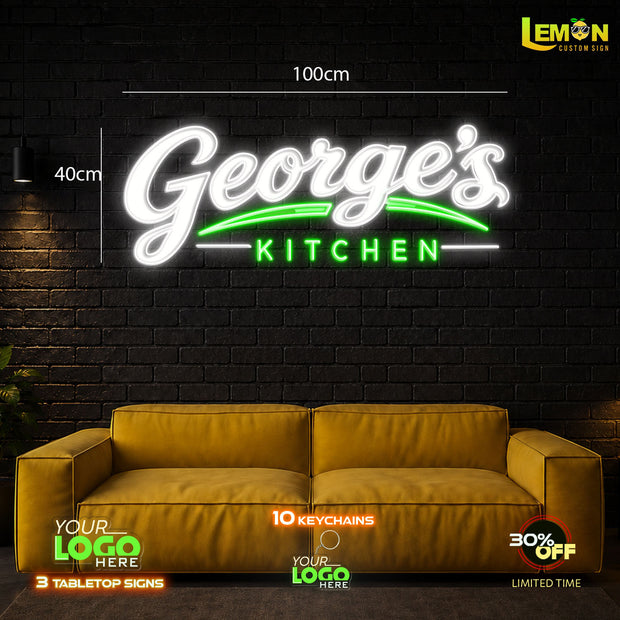 George's Kitchen | LED NEON SIGN ( Waterproof Sign)