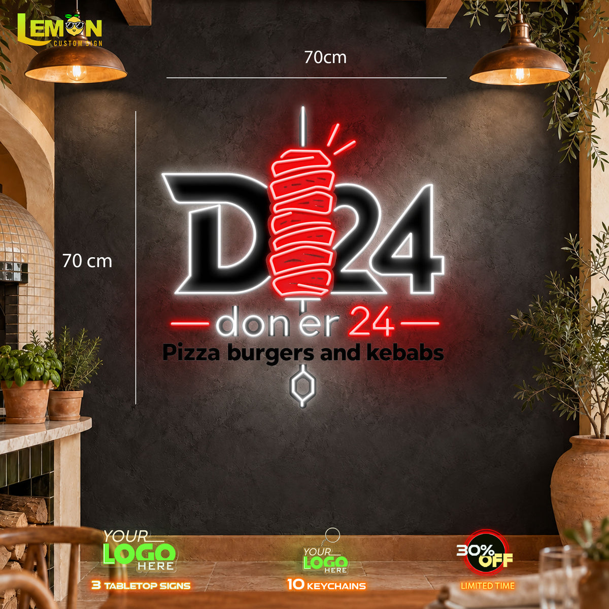 DONER 24 | LED NEON SIGN (OUTDOOR SIGN)