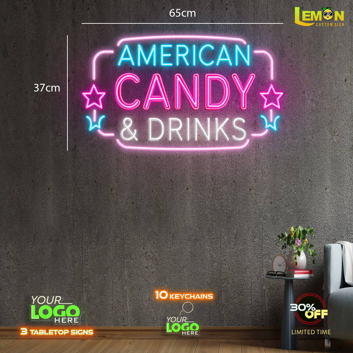 AMERICAN CANDY AND DRINK | LED NEON SIGN